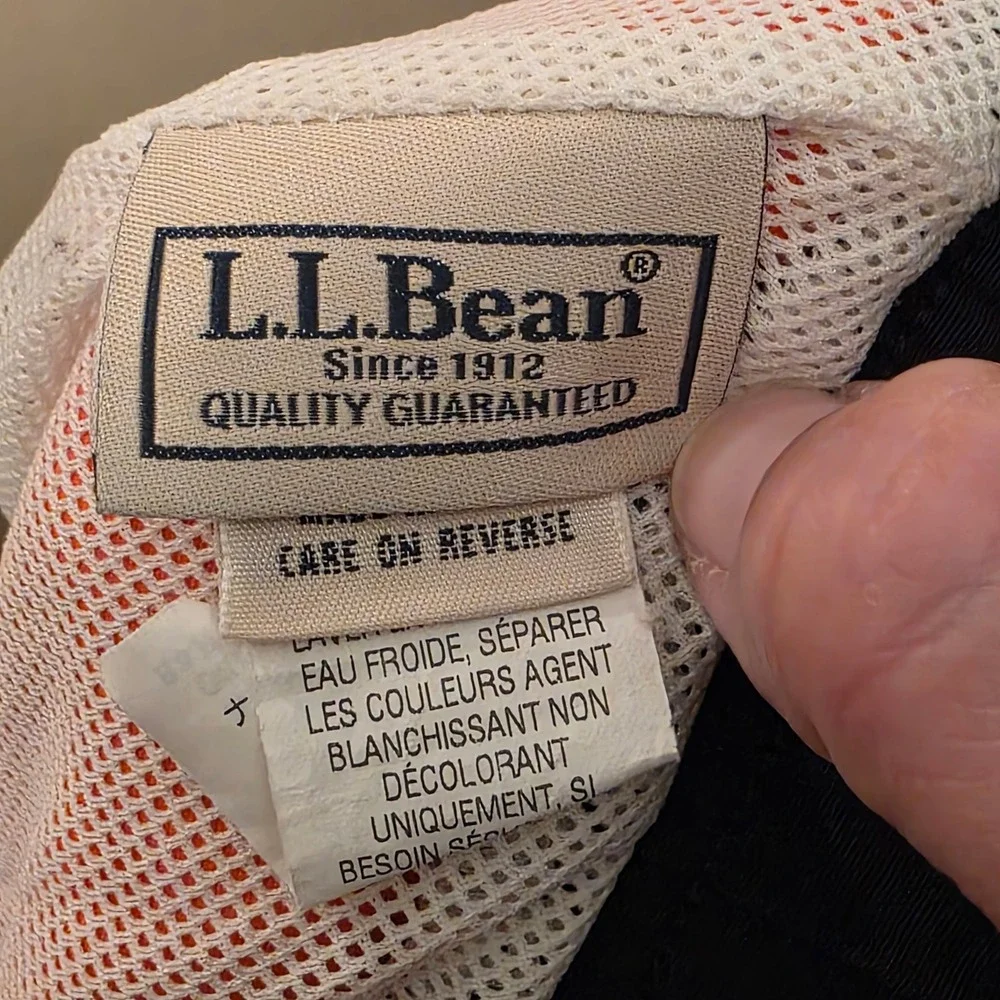 LL Bean Mens Orange Cargo Swim Trunks Board Shorts Lined Large